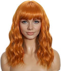 Sebast Pastel Bob Wigs with Bangs for Women Loose Wavy Wig Pastel Wavy Shoulder Length Bob Synthetic Cosplay Wig for Girl Colorful Costume Wigs (Orange) by Sebast