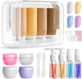 Muslish 21 Pack Travel Bottles for Toiletries, Leak-Proof TSA Compliant Silicone Travel Size Containers for Shampoo and Conditioner, BPA Free with Toiletry Bag (Apricot) by MUSLISH
