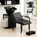 Shampoo Cabinet with Reclining Chair for Salon, Hair Washing Station by Varonxe