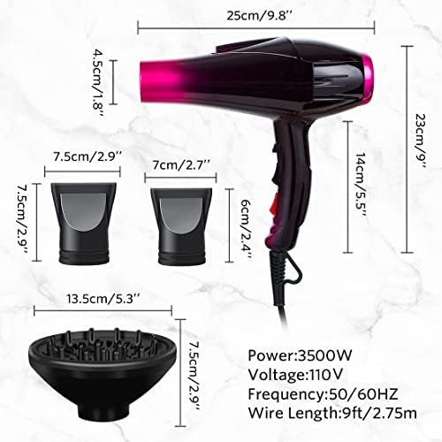 Mannice Salon Ionic Blow Dryer, 3500W AC Motor Professional Hair Dryer - Image 3