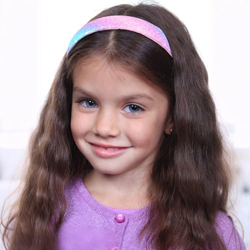 Headbands for Girls, 3 Pack Sparkly Glitter Toddler Girls Headbands - Image 3