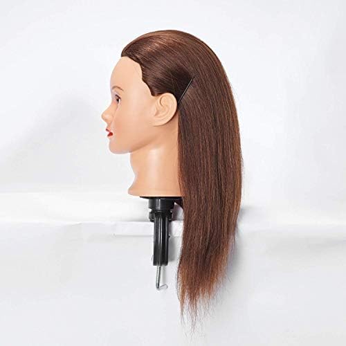 Mannequin Head with Human Hair Training Head with Clamp (20-22'') - Image 6