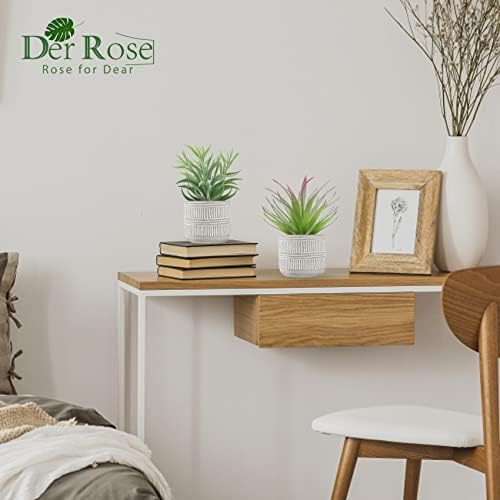 Der Rose 2 Pack 8.5" Fake Succulents Plants in Ceramic Pots for Boho Decor - Image 6