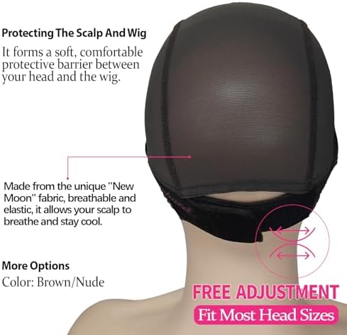 Labhairs Wig Grip Cap for Women, Lace Hairline & Part, Non-Slip, Brown - Image 4