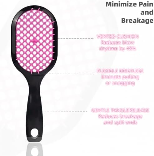 14Pcs Hair Brush Set with Sleep Bonnet,Detangle Hair Brush And Spray Bottle, 3 Pieces Smooth Hairbrush For Toddlers, Suitable For Wet and Dry Hairstyles, Suitable For Adults And Children (PINK) - Image 2