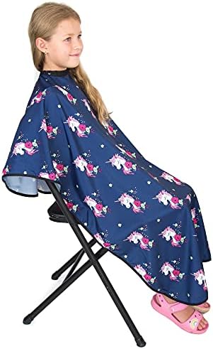 Kids Hair Cutting Cape - Unicorns - Water-Resistant Salon Cape for Kids - Image 4