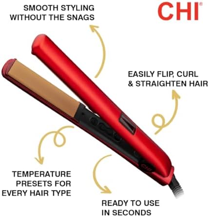 CHI Original Digital Ceramic Hair Straightener 1", Ruby Red - Image 2