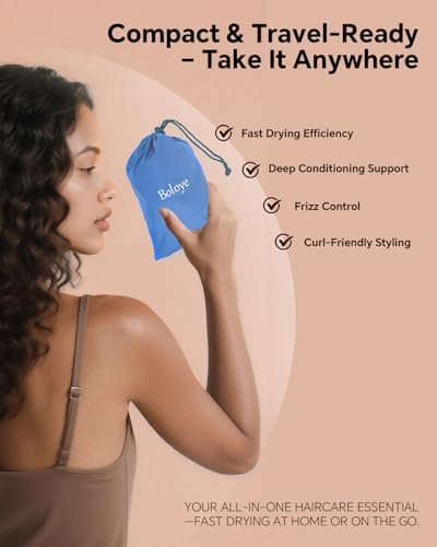 Boloye Hair Dryer Bonnet Attachment – 28.5" XL Hooded Dryer Cap for Faster Drying & Deep Conditioning, Extra-Large Space Fits Thick, Curly Hair & Styling Tools (Blue, Extra Large) - Image 7
