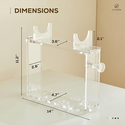 LifeLAZA Acrylic Holder and Organizer Compatible with Airwrap of Dyson and Airwrap Attachments, Airwrap Stand Storage, Countertop Airwrap Styler Rack Compatible with Airwrap Accessories - Image 3
