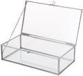 Hipiwe Glass Keepsake Display Box Large Clear Jewelry Lidded Boxes with Lid by Hipiwe