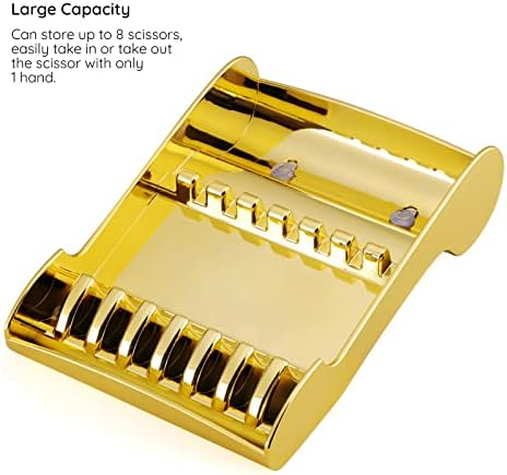 Hair Scissors Rack, Segbeauty Hair Salon Shear Holder for Stylist, Professional Barber Shop Scissors Organizer for Hairdressers, Golden Hair Cutting Scissors Storage Tray Available for 6 Scissors - Image 4