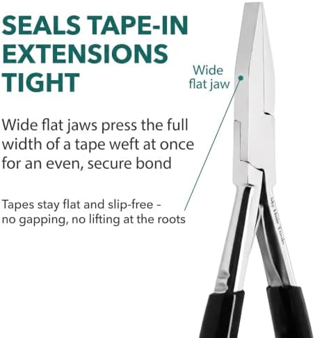 My Hair Tools Tape In Extension Pliers Smooth Jaw Sealing Tool, Silver - Image 4