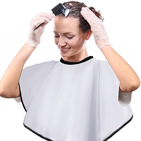 Short Barber Cape,Salon Apron for Hair Cutting Dye Coloring,Black - Image 3