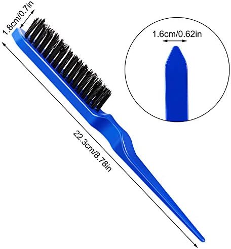 Yaomiao 6 Pcs Teasing Brush Set 3 Row Nylon Rat Tail Combs for Fine Hair - Image 2