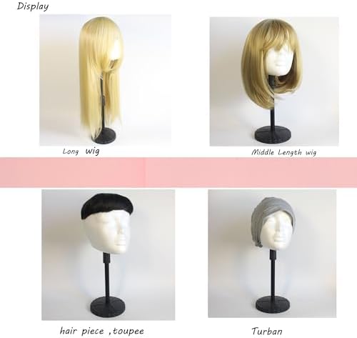 2 PACKS 22 inch tall high Adjustable wig or hat styrofoam female mannequin head holder stand (15.5”to 22”)(ADTALL02-White ) - Image 5