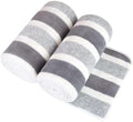 JML Bath Towels, 2 Pack, 27x55 in, Microfiber, Stripe Grey by JML