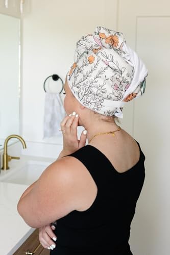 New Microfiber Hair Towel Collection – Sunday Garden Quick Dry Hair Towel Wrap for Women – Anti-Frizz Microfiber Hair Turban for Long, Curly & Thick Hair with Large Loop Closure - Image 3