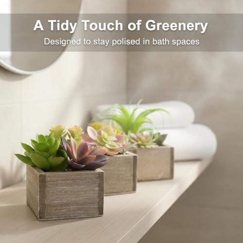 Artificial Succulents Indoor Fake Plants for Home Bathroom Decor Set of 3 - Image 6