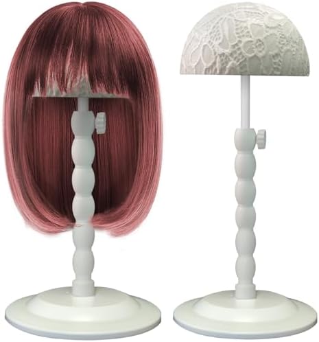 Wig Stand,1pc Adjustable 12"-19" White Non-Slip Wig Head Holder With Lace by Unknown