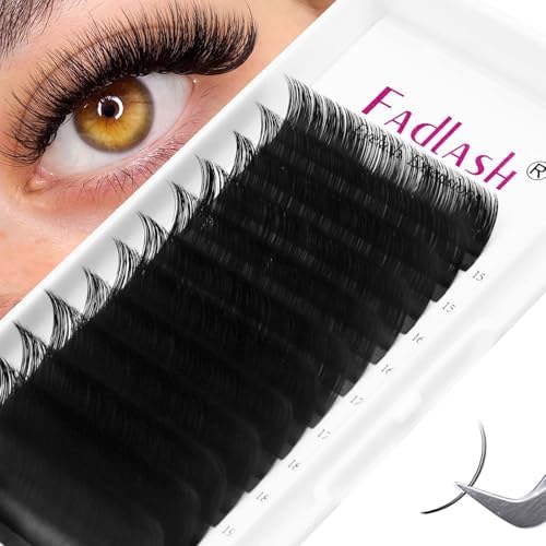 Lash Extensions Regular Volume Lash Mixed Tray 0.05 C Curl 15-20mm Premium Mink Silk Volume Eyelash Extensions Soft Matte Black Salon Use.(0.05-C, 15-20mm Mix) by FADLASH