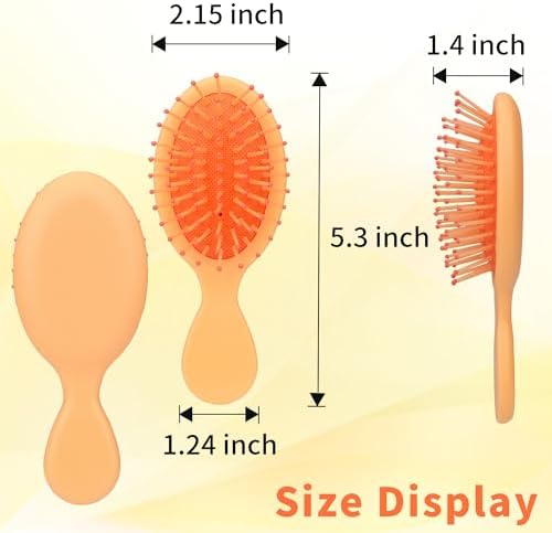 8 Pack Mini Soft Bristle Detangler Pocket Paddle Hair Brushes in 8 Colors for Men and Women - Travel-Friendly - Image 3