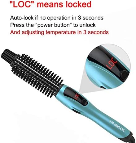 PHOEBE Curling Iron, Dual Voltage Travel 1 Inch Ceramic Tourmaline Ionic Hair Curler Hot Brush, Professional Anti-Scald Instant Heat Up Curling Wands, Heated Styler for Long Hair - Image 3