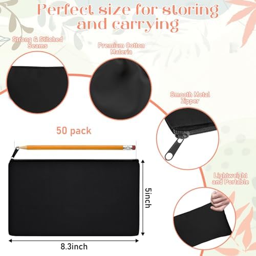 Legigo Blank Canvas Bags Zipper Pouch Makeup Bags Pencil Pouch Bulk - Image 2