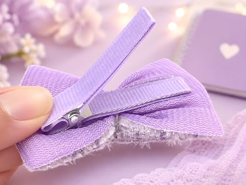 Hair Accessories for Girls Gift Set - Girl Hair Accessories Kit for Kids Ages 4-8, Purple Hair Clips, Barrettes, Ponytail Ties, Bows, Mirror & Unicorn Comb, Toddler Hair Set - Image 5