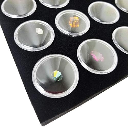 Ikee Design Jewelry Storage Tray Insert, 50 Gemstone Display Jars, Black Foam Liner, Home Organization, 14 1/4 x 7 3/4 x 3/4 in - Image 5