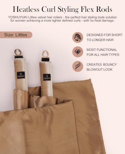 YOSHUYUKI Velvet Heatless Curls Overnight Flexible Curling Rods Heatless Curlers No Heat Damage Foam Hair Rollers for Short Long Hair to Sleep in with Triangular Satin Scarf - Image 3