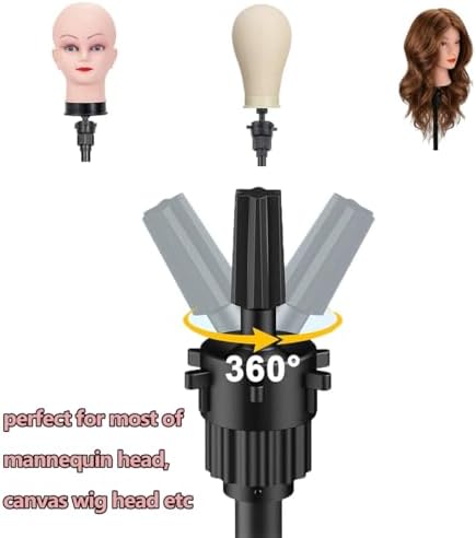 SZCY LLC Wig Head Stand, 63inch Adjustable Mannequin Head Stand - Wig Stand Tripod for Cosmetology Hairdressing Training - Image 5