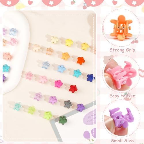 CÉLLOT 96 Pieces Little Baby Girls Hair Bangs Mini Hair Claw Clip Hair Pin Hair Accessories Clips for Girls,Teens, Kids, Toddlers Children(with Plastic Organizer Box) - Image 2