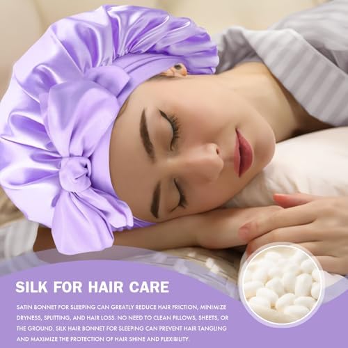 Silk Bonnet for Women,Adjustable Double Layer Sleep Cap - Image 5