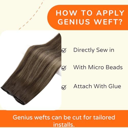 Full Shine Genius Weft Hair Extensions Human Hair for Women 18 Inch 100g - Image 4