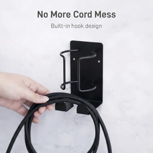 Curling Iron Holder, Stainless Steel Flat Iron Holder Wall Mount, Hair Straightener Holder for Bathroom Storage, Space Saving Hair Tool Organizer Black PTALSEAW - Image 3