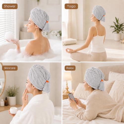 Microfiber Hair Drying Towel 2Pack, Large Hair Drying Towel for Women - Image 7