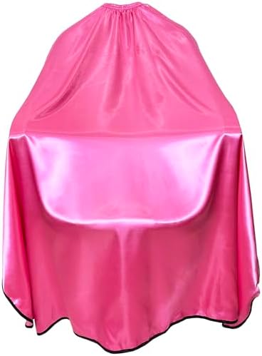 Pelocapa Salon Styling Capes for Clients, Hair Dye Cutting Capes with Elastic Hooks, Waterproof Light Weight Satin Sheen Styling Cape Barber Gown for Stylist, 63”*56”(Pink) by Pelocapa