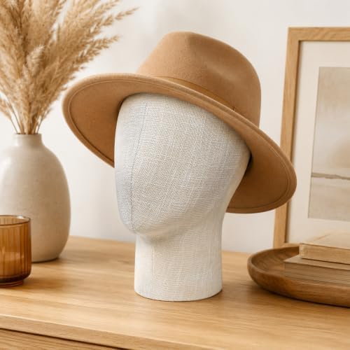 Bamboo Linen Mannequin Head, Pinnable Foam Form for Hats, Wigs and Styling - Image 2