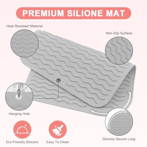 Suafrnut Plus Size Silicone Heat Resistant Mat for Hair Tools(12" x 9") - Image 3