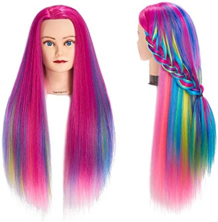 Mannequin Head 26-28" Synthetic Fiber Hair for Hairdresser by Headwinn