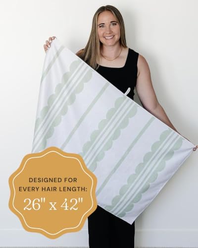 New Microfiber Hair Towel Collection – Matcha Groove Quick Dry Hair Towel Wrap for Women – Anti-Frizz Microfiber Hair Turban for Long, Curly & Thick Hair with Large Loop Closure - Image 6