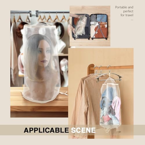 5PCS Wig Storage Bags for Multiple Wigs Covers to Keep Wig Fresh, Holder Stand Dust Cover with Drawstring, Hair Salon Accessories Supplies & Kit for Salon Home Use - Image 7