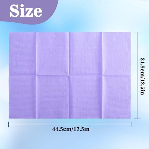 MAQIHAN 75pcs Dental Bibs Disposable - Purple Dentist Bib for Nail, Tattoo - Image 2