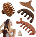 4 Pcs Wooden Head Scalp Massager Comb, Multifunction Head Massager Gua Sha Tool Brush, Portable Sandalwood Scalp Massage Wood for Hair Growth, Soothing and Relaxing by Unknown