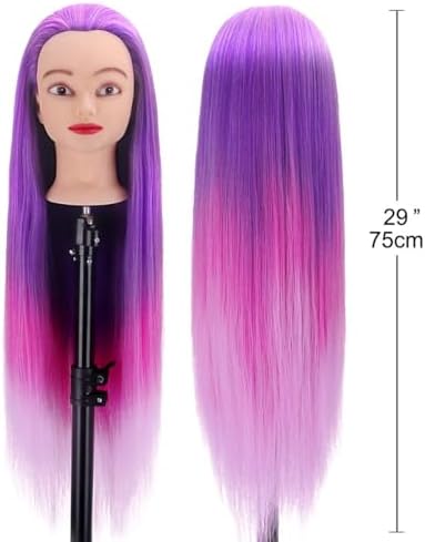 Mannequin Head with Hair, TopDirect 29" Hair Manikin Training Head Hairs Practice Cosmetology Hairs Doll Styling Hairdressing Braiding Heads with Clamp Holder and Tool Kit - Image 3