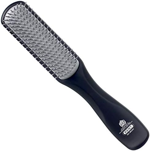 Kent KFM3 Gel Styling Hair Brush for Men, 9 Row Men's Hair Brush with Ionic Anti Static Bristles, Detangling and Smoothing Short to Medium Length Hair by KENT