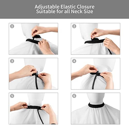 Black Cartoon Dachshund Puppy Dog Home Haircut Apron Cape Hair Salon and Dyeing Styling Cloth for Women/Men - Image 5