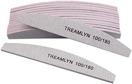 10 Pcs Rough Nail File 100/180 Grit, Heavy Duty Nail Files for Acrylic/Natural Nails, Emery Boards for Nails, Strong Finger Nail Filler, Coarse Nail File for Home and Salon Use by Treamlyn