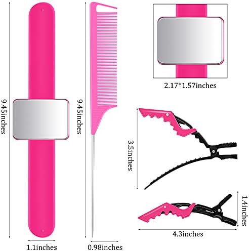 Geiserailie 10 Pcs Magnetic Gel Wrist Styling Tool Set,Rose Red Wrist Strap - Image 2
