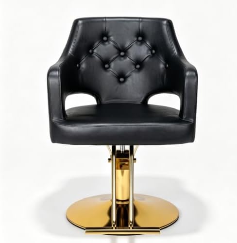 OmySalon Barber Chairs for Barbershop Black Gold Styling Chair, Salon Chair for Hair Stylist, Heavy Duty Hydraulic Pump, 360°Swivel with Footrest, Hairdressing Home Beauty Spa Equipment - Image 4